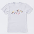 Three Little Birds on Flowers Short Sleeve T-Shirt