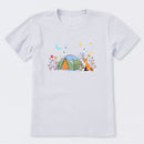 Camping Fox Flowers Short Sleeve T-Shirt