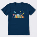Camping Fox Flowers Short Sleeve T-Shirt