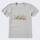 Camping Fox Flowers Short Sleeve T-Shirt