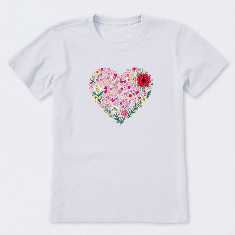 Heart of Hearts + Flowers Short Sleeve T-Shirt