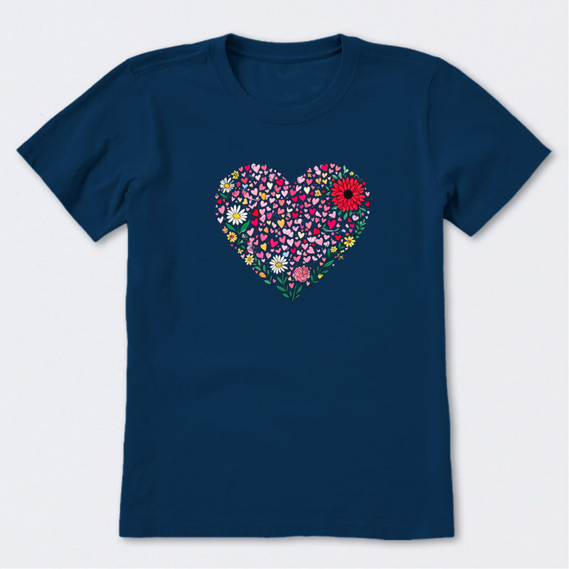 Heart of Hearts + Flowers Short Sleeve T-Shirt