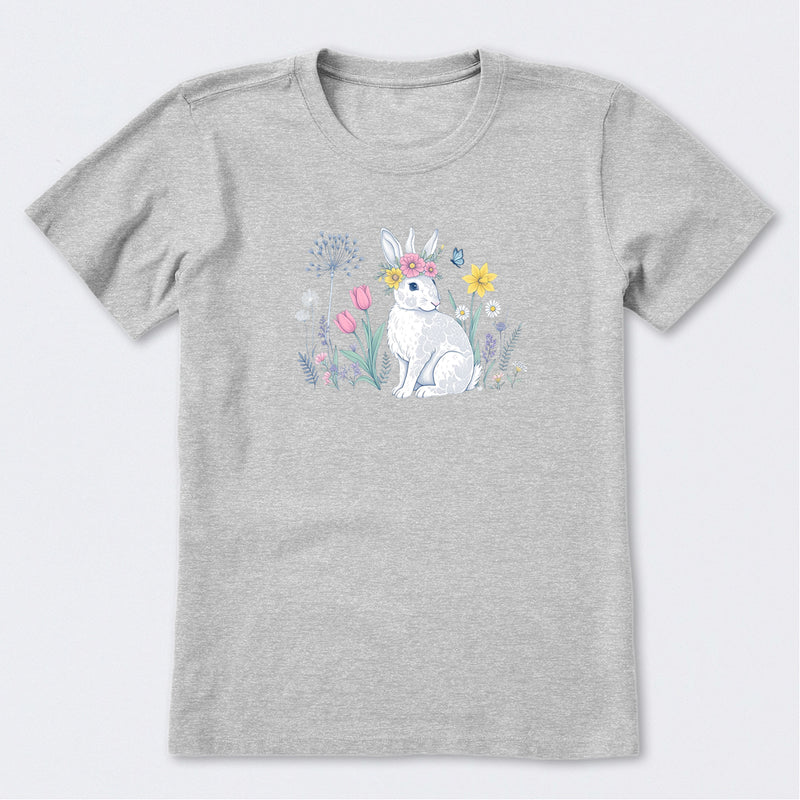 Bunny in the FLowers Short Sleeve T-Shirt