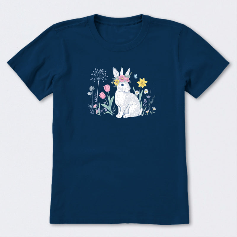 Bunny in the FLowers Short Sleeve T-Shirt
