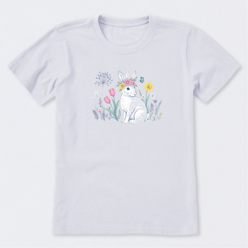 Bunny in the FLowers Short Sleeve T-Shirt