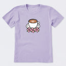 Latte Heart with Flowers Short Sleeve T-Shirt