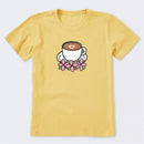 Latte Heart with Flowers Short Sleeve T-Shirt
