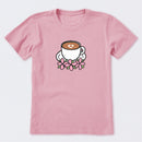 Latte Heart with Flowers Short Sleeve T-Shirt