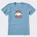 Latte Heart with Flowers Short Sleeve T-Shirt
