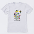 Bloom Scrolling Hummingbird Short Sleeve T-Shirt