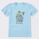 Bloom Scrolling Hummingbird Short Sleeve T-Shirt