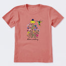 Bloom Scrolling Hummingbird Short Sleeve T-Shirt