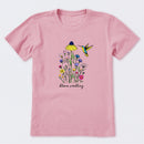 Bloom Scrolling Hummingbird Short Sleeve T-Shirt