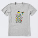 Bloom Scrolling Hummingbird Short Sleeve T-Shirt