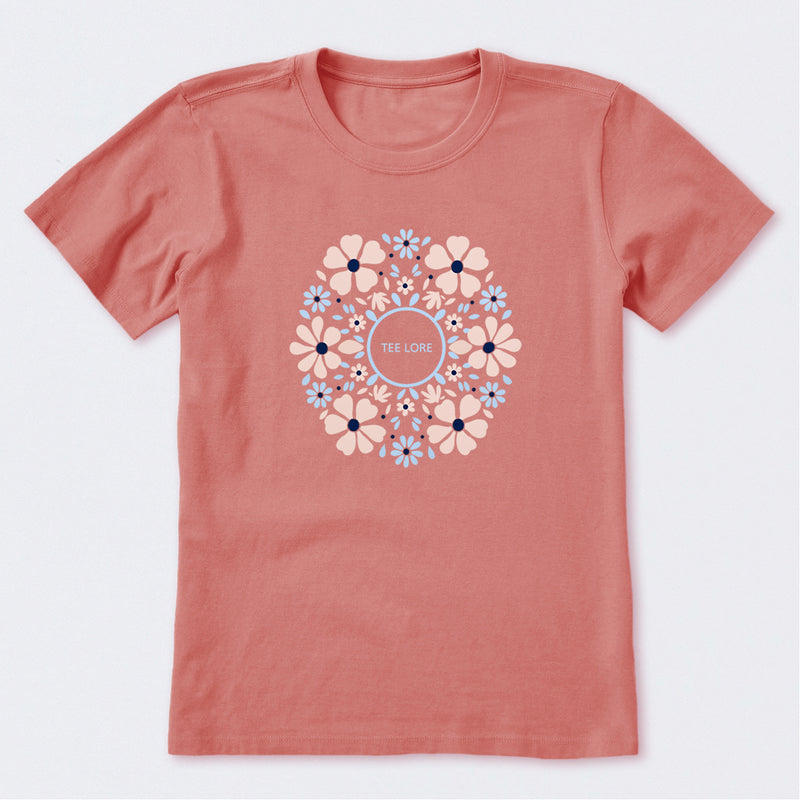 Hand Drawn Daisy Mandala Short Sleeve T-Shirt