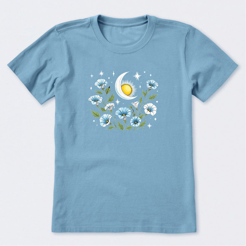 Sun and Moonflowers Short Sleeve T-Shirt