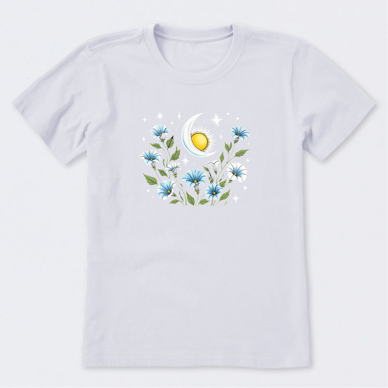 Sun and Moonflowers Short Sleeve T-Shirt