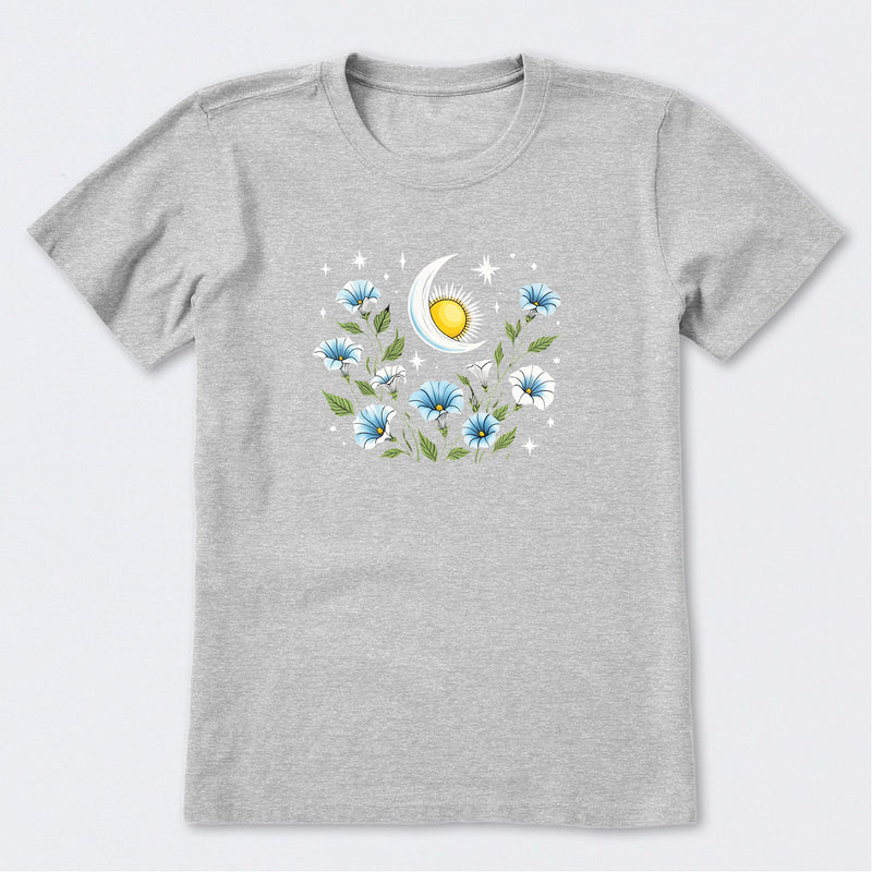 Sun and Moonflowers Short Sleeve T-Shirt