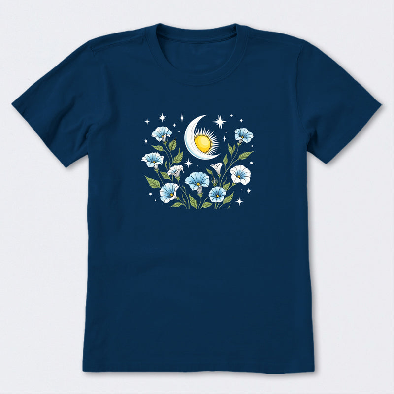 Sun and Moonflowers Short Sleeve T-Shirt