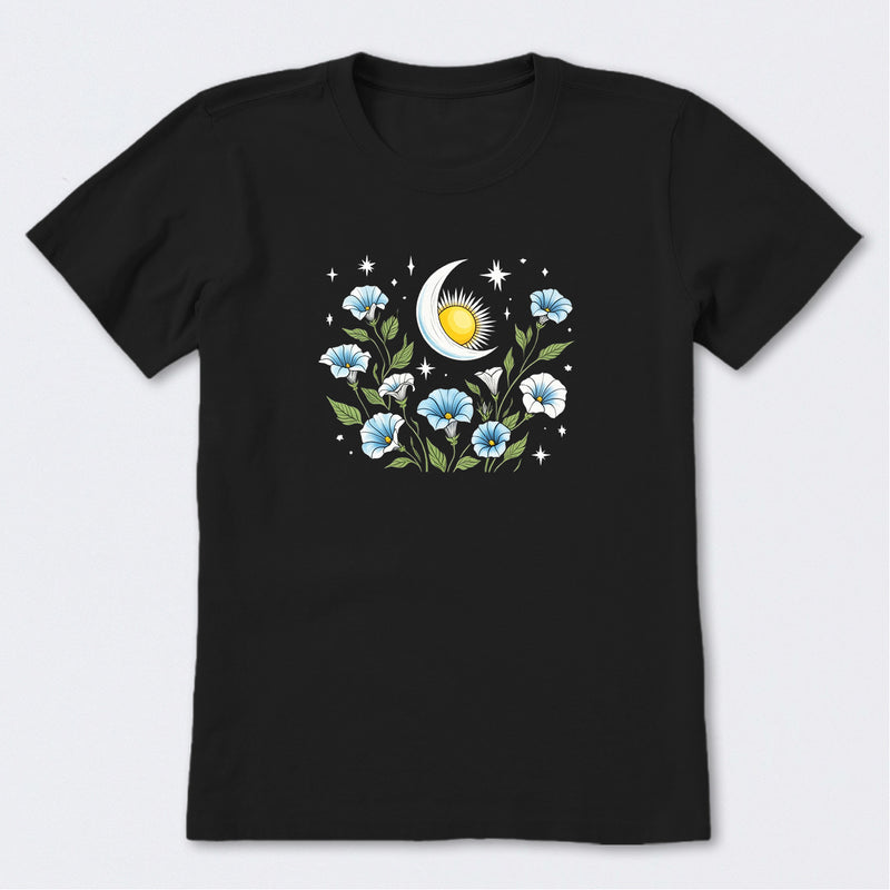 Sun and Moonflowers Short Sleeve T-Shirt