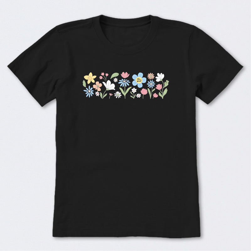 Spring Wildflowers Pattern Short Sleeve T-Shirt
