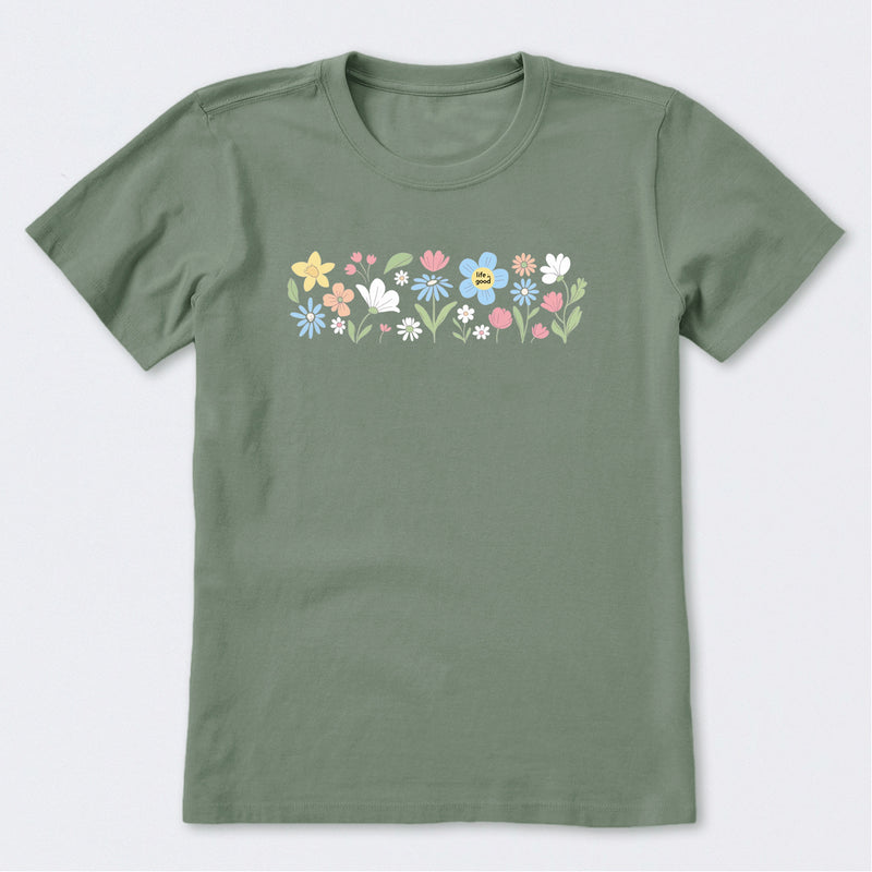 Spring Wildflowers Pattern Short Sleeve T-Shirt