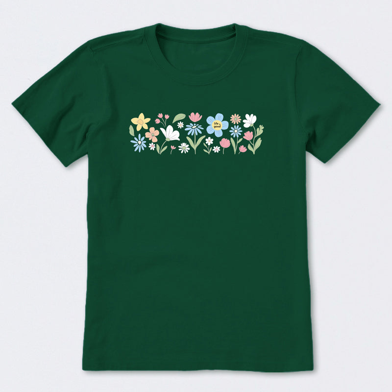 Spring Wildflowers Pattern Short Sleeve T-Shirt