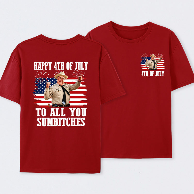 Smokey and the Bandit 4th of July Funny Sumbitches Independence Day T-Shirt