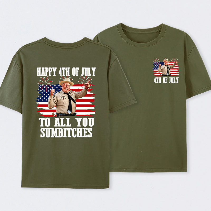 Smokey and the Bandit 4th of July Funny Sumbitches Independence Day T-Shirt