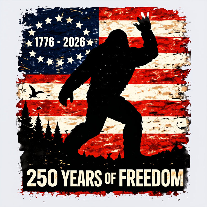 Bigfoot American Flag 1776 2026 250 Years Of Freedom Independence Day T Shirt