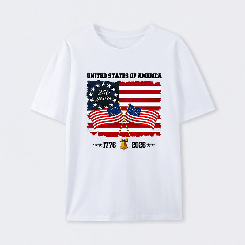 United States Of America 250 Years 1776 2026 Independence Day American Flag T Shirt
