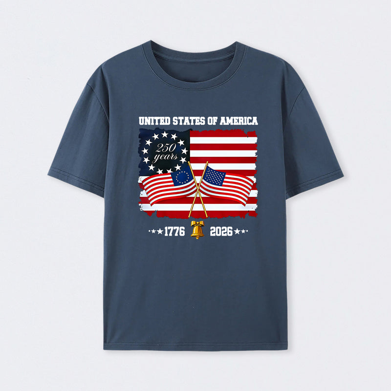 United States Of America 250 Years 1776 2026 Independence Day American Flag T Shirt