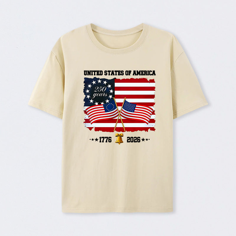 United States Of America 250 Years 1776 2026 Independence Day American Flag T Shirt