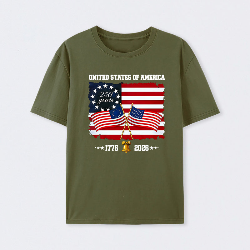 United States Of America 250 Years 1776 2026 Independence Day American Flag T Shirt