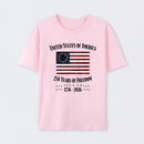 United States Of America 250 Years Of Freedom 1776 2026 Independence Day T Shirt