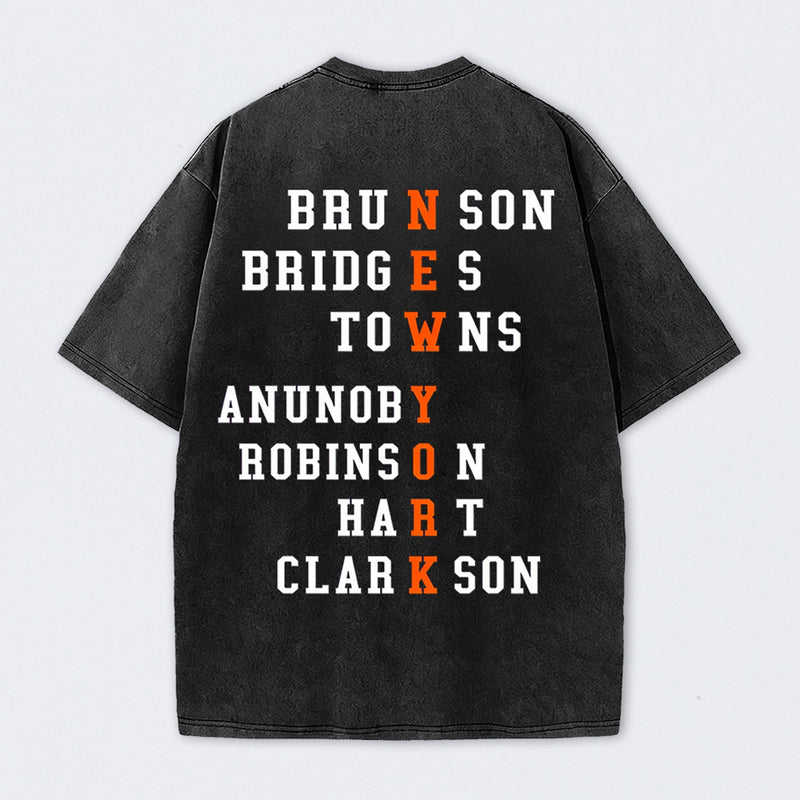 NewYork 2 Side Basketball Fans Washed T-Shirt