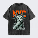NewYork 2 Side Basketball Fans Washed T-Shirt