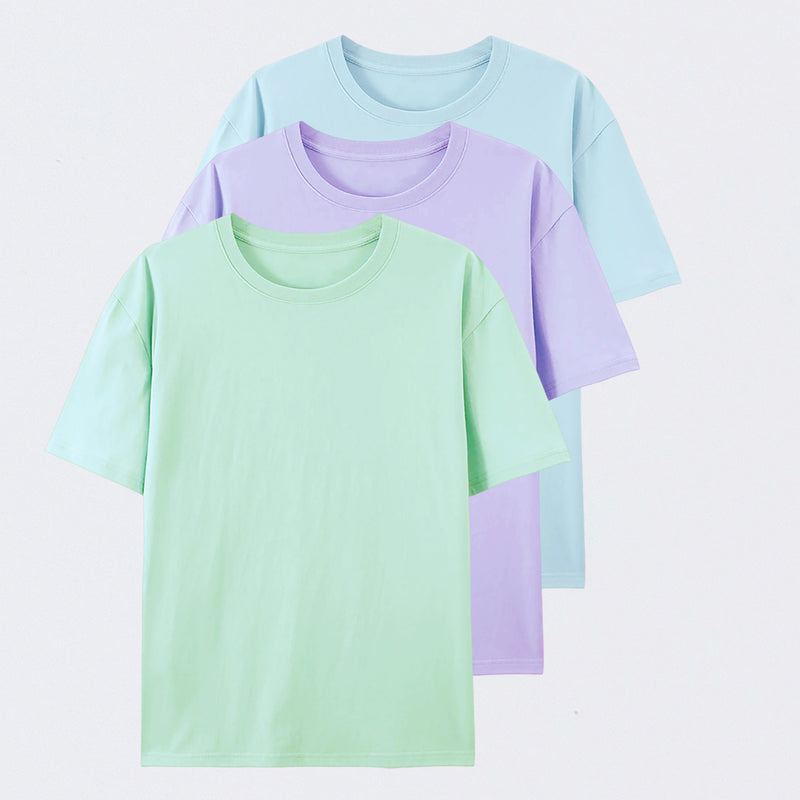 Crew Neck Cotton T-Shirt 3-Pack