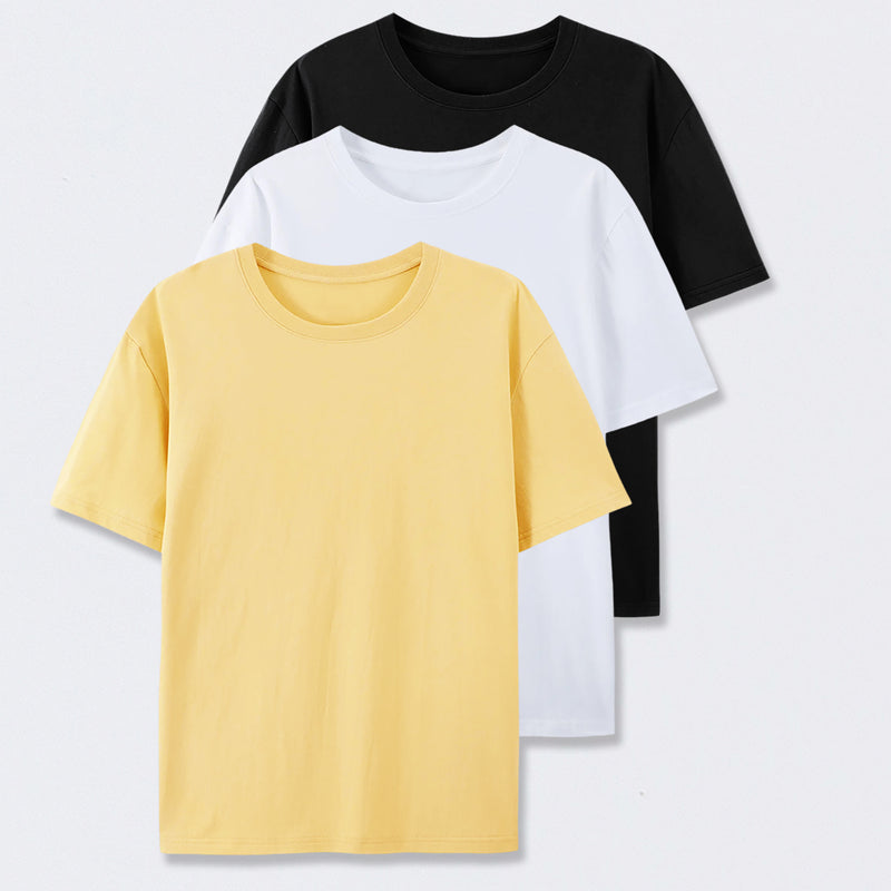 Crew Neck Cotton T-Shirt 3-Pack