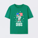 Funny Patriotic Astronaut Claims Dibs on the Moon with an American Flag T-Shirt