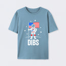 Funny Patriotic Astronaut Claims Dibs on the Moon with an American Flag T-Shirt