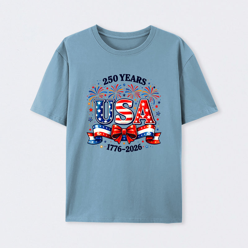 Patriotic Bow Fireworks Cute T-Shirt
