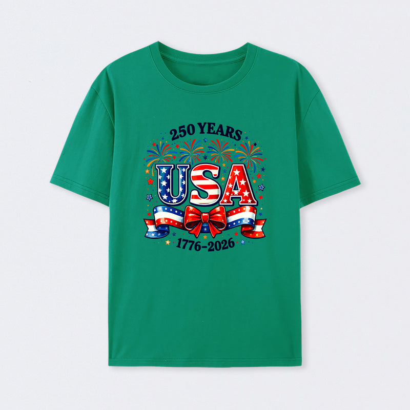 Patriotic Bow Fireworks Cute T-Shirt