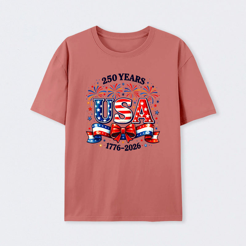 Patriotic Bow Fireworks Cute T-Shirt