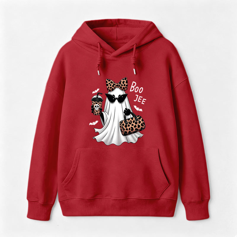 Boo-Jee Leopard Ghost Funny Fall Halloween Hoodie