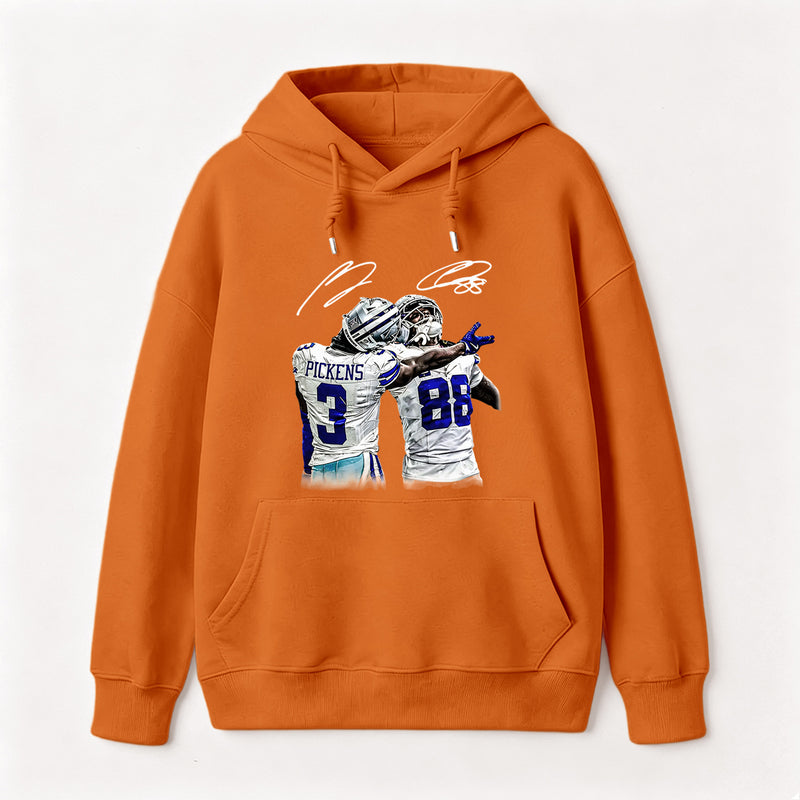 Vintage Close-Up Football Athlete Signature Graphic Hoodie