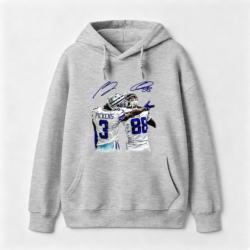 Vintage Close-Up Football Athlete Signature Graphic Hoodie