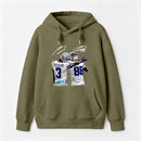 Vintage Close-Up Football Athlete Signature Graphic Hoodie