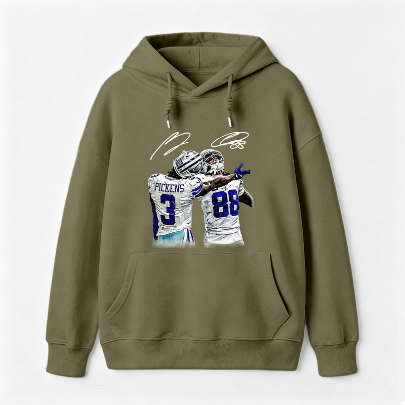 Vintage Close-Up Football Athlete Signature Graphic Hoodie