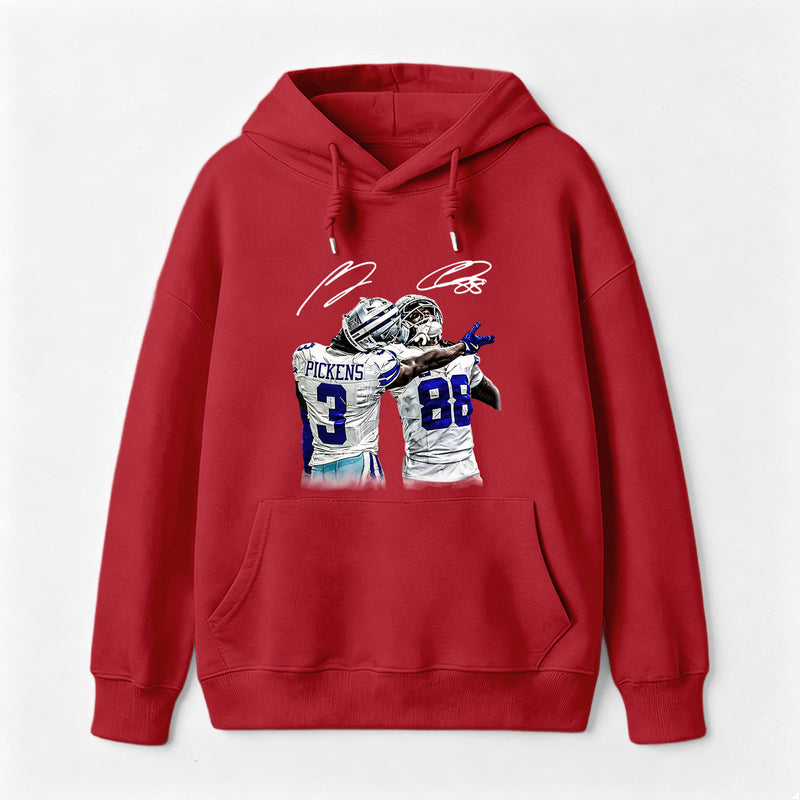 Vintage Close-Up Football Athlete Signature Graphic Hoodie
